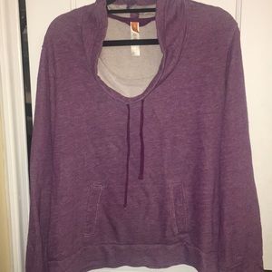 FLASH SALE Heathered purple sweatshirt cowl neck